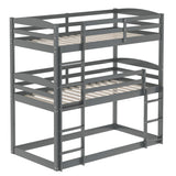 Twin over Twin over Twin Triple Bunk Bed,Gray