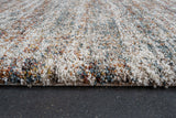 Ezra Ivory, Blue, Orange, and Rust Olefin Shag Area Rug 8x10