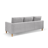 87 In Light Grey Reversible Sectional Sofa with Ottoman