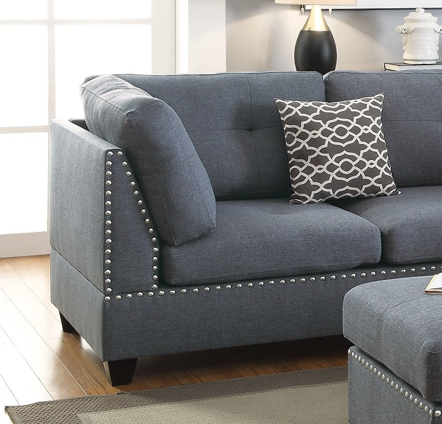 Blue Grey 3-pcs Sectional Reversible