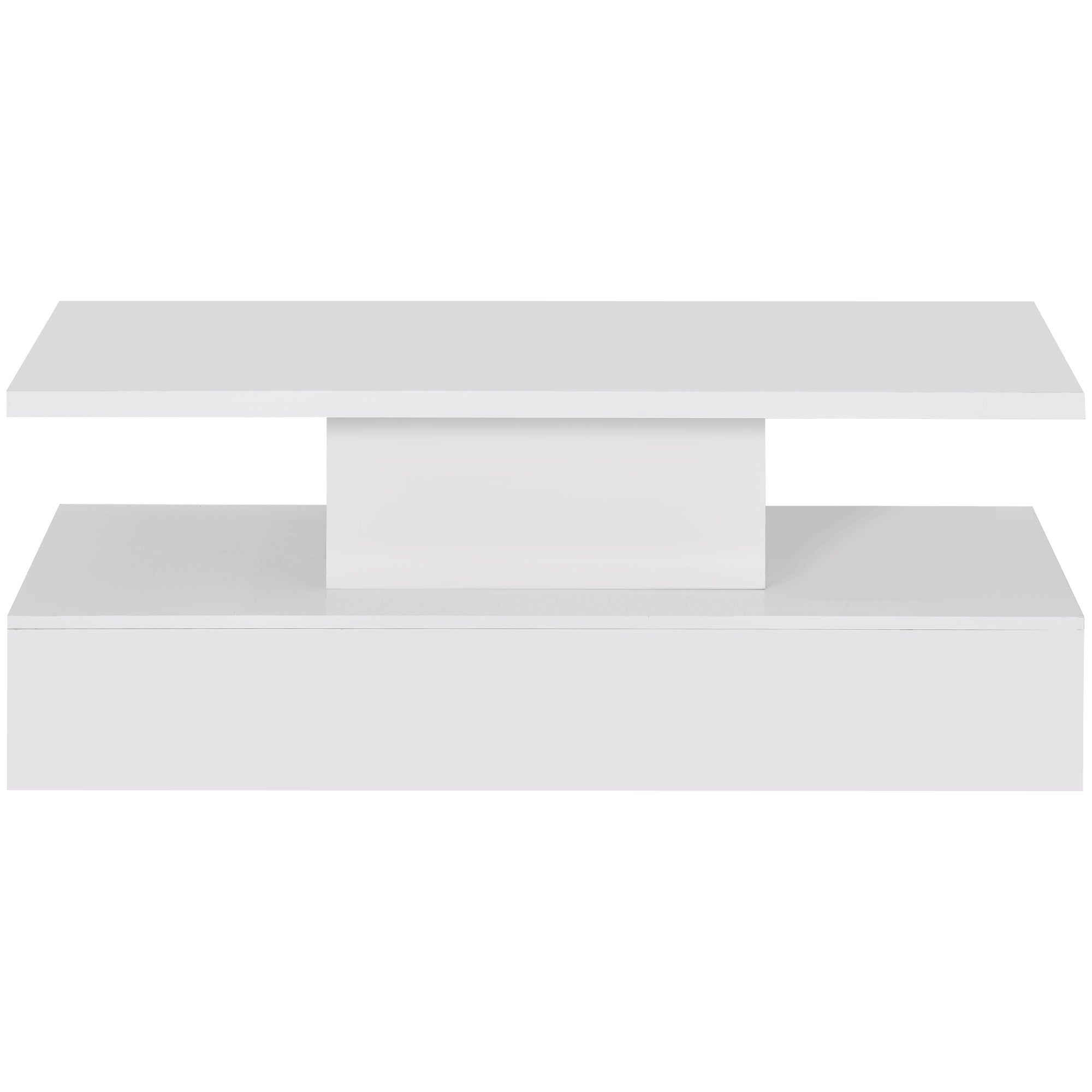 ON-TREND Coffee Table Cocktail Table Modern Industrial Design with LED lighting, 16 colors with a remote control, White (OLD SKU: WF280707AAK)