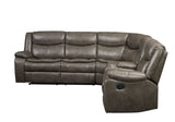 Tavin Sectional Sofa (Motion), Taupe Leather-Aire Match