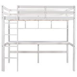 Twin Size Loft Bed with Convenient Desk, Shelves, and Ladder, White(Similar SKU:SM001302AAK)