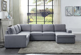 Warren 121" Light Gray Linen 6 Seat Reversible Modular Sectional Sofa Chaise