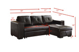 Lloyd Sectional Sofa w/Sleeper in Black PU
