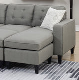 Reversible 3pc Sectional Light Grey w/ Wood Legs