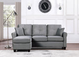 1pc Sofa with 2 Pillows Gray Velvet Fabric