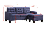 Earsom Sectional Sofa (Rev. Chaise), Blue Linen