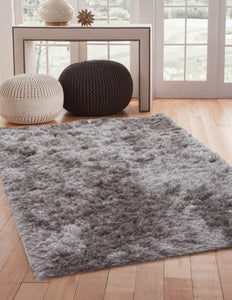 Shag Grey Area Rug 5x8