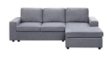 Newlyn Light Gray Linen Reversible Sectional Sofa Chaise