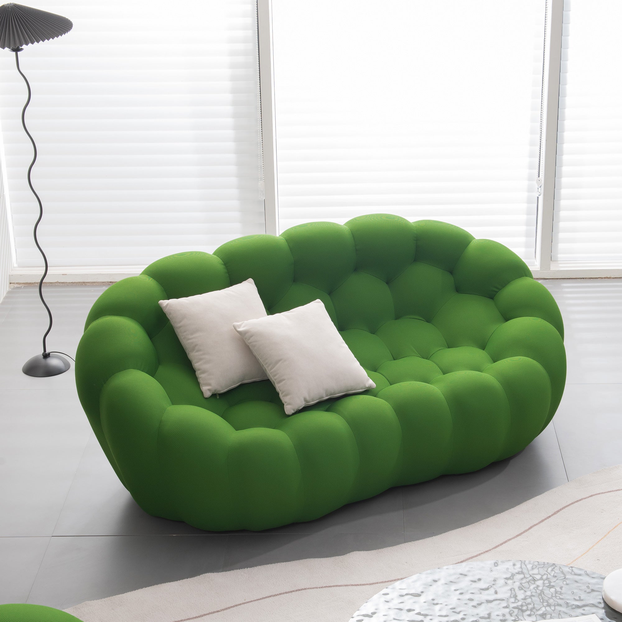 [VIDEO provided]Modern bubble floor couch for living room,Green