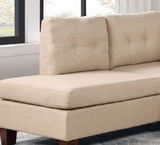 Dalia Khaki Linen Modern Sectional Sofa with Left Facing Chaise