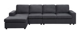 Bailey 120.5" Sofa with Reversible Chaise in Dark Gray Linen