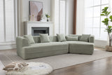 Modular Sectional Living Room Sofa Set, Modern Minimalist Style Couch, Upholstered Sleeper Sofa for Living Room, Bedroom, Salon, 2 PC Free Combination ,Boucle fabric ,Anti-wrinkle fabric,Green