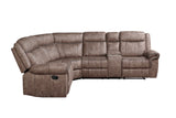 Dollum Sectional Sofa  in Two Tone Chocolate Velvet