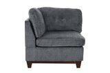 Ash Grey Chenille Fabric Modular Sofa Set 6pc Set