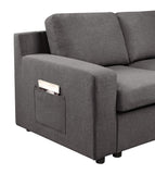 Waylon Gray Linen 6-Seater U-Shape Sectional Sofa Chaise and Pocket