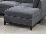 Ash Grey Chenille Fabric Modular Sectional 9pc Set