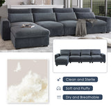 Modular Modern Large L-Shape Feather Filled Sectional Sofa