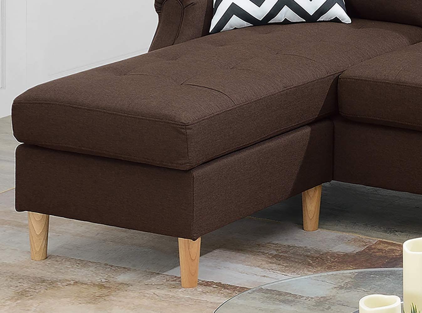 Dark Coffee Reversible Sectional