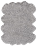 Dark Grey Faux Fur Area Rug 6x7.5