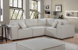 Melrose Modular Sectional Sofa with Ottoman in Beige Linen