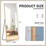 Fourth generation solid wood frame long mirror, dressing mirror, bedroom foyer, decorative mirror, clothing store, floor to ceiling mirror, wall mounted. 71 "* 31.4"