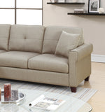 Glossy Beige Tufted Reversible Sectionals