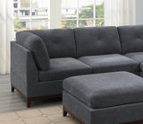 Ash Grey Chenille Fabric Modular Sectional 6pc Set