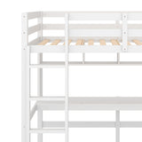 Twin Size Loft Bed with Convenient Desk, Shelves, and Ladder, White(Similar SKU:SM001302AAK)