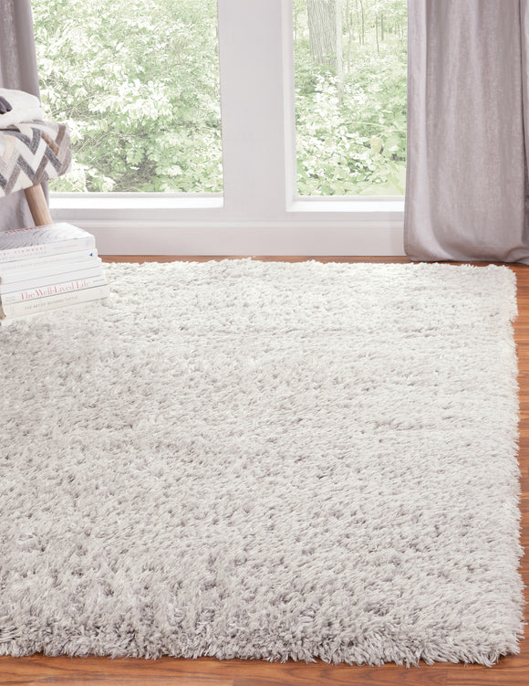 White Area Shag Rug 5x8