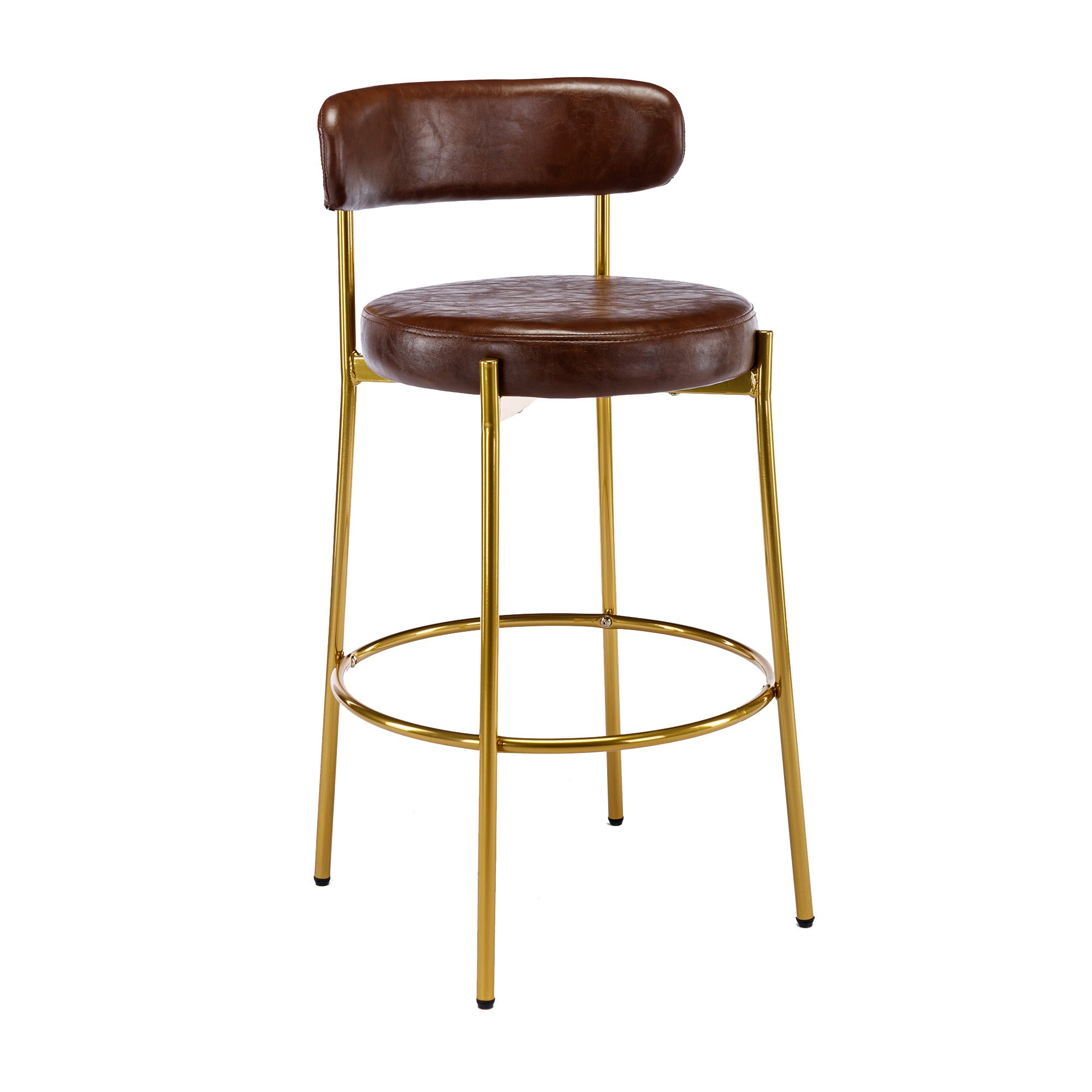 COOLMORE Bar Stools Industrial Pub Barstools with Back and Footrest, Modern Armless Bar Height Stool Chairs Set of 2