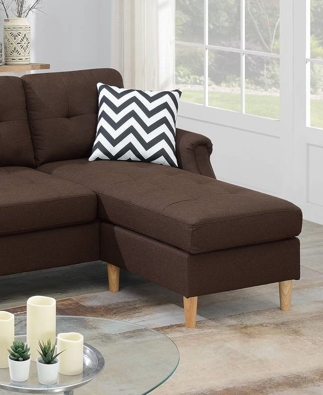 Dark Coffee Reversible Sectional