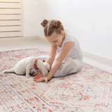 Naar Beige Area Rug, Washable Rug, Low-Pile, Non-Slip, Non-Shedding, Foldable, Kid & Pet Friendly - Area Rugs for living room, bedroom, kitchen, dining room rug - Perfect Gifts, (Beige, 2'6'' x 10')