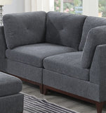 Ash Grey Chenille Fabric Modular Sofa Set 6pc Set