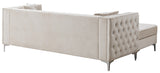 Glory Furniture Paige G827B-SC Sofa Chaise , IVORY