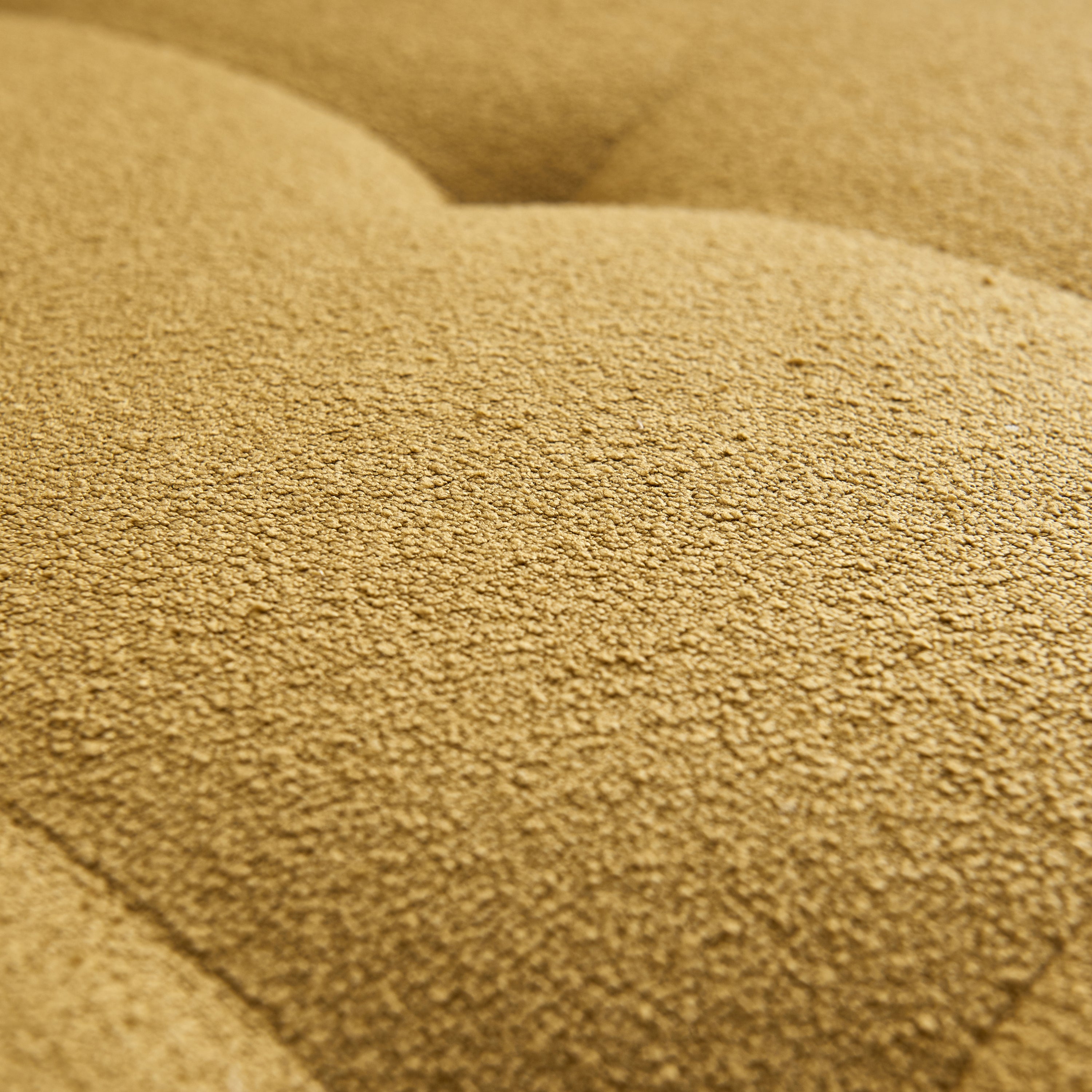 113"  Mid Century Modern Dark Yellow Teddy Fabric Sofa