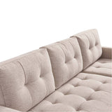 87" Wide Beige Reversible Sectional Sofa with Ottoman