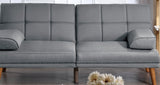 Blue Grey 2pc Sectional Tufted Couch