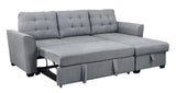 Avery Light Gray Linen Sleeper Sectional Sofa with Reversible Storage Chaise