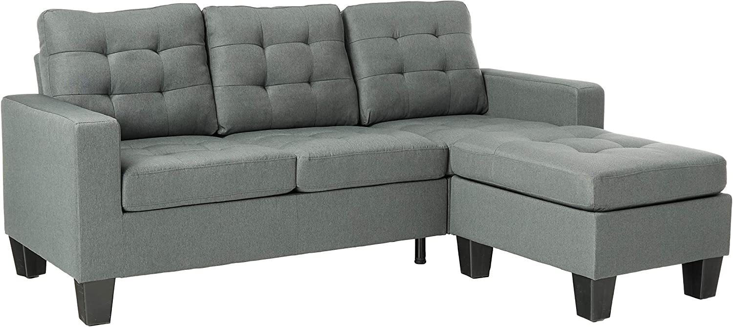 Earsom Sectional Sofa in Gray Linen