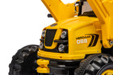 Ride on Excavator, 12V Battery Powered Construction Vehicles for Kids, Front Loader with Horn, 2 Speeds, Forward/Backward, Safety Belt,Treaded Wheels, Digger, Yellow Ride on Car