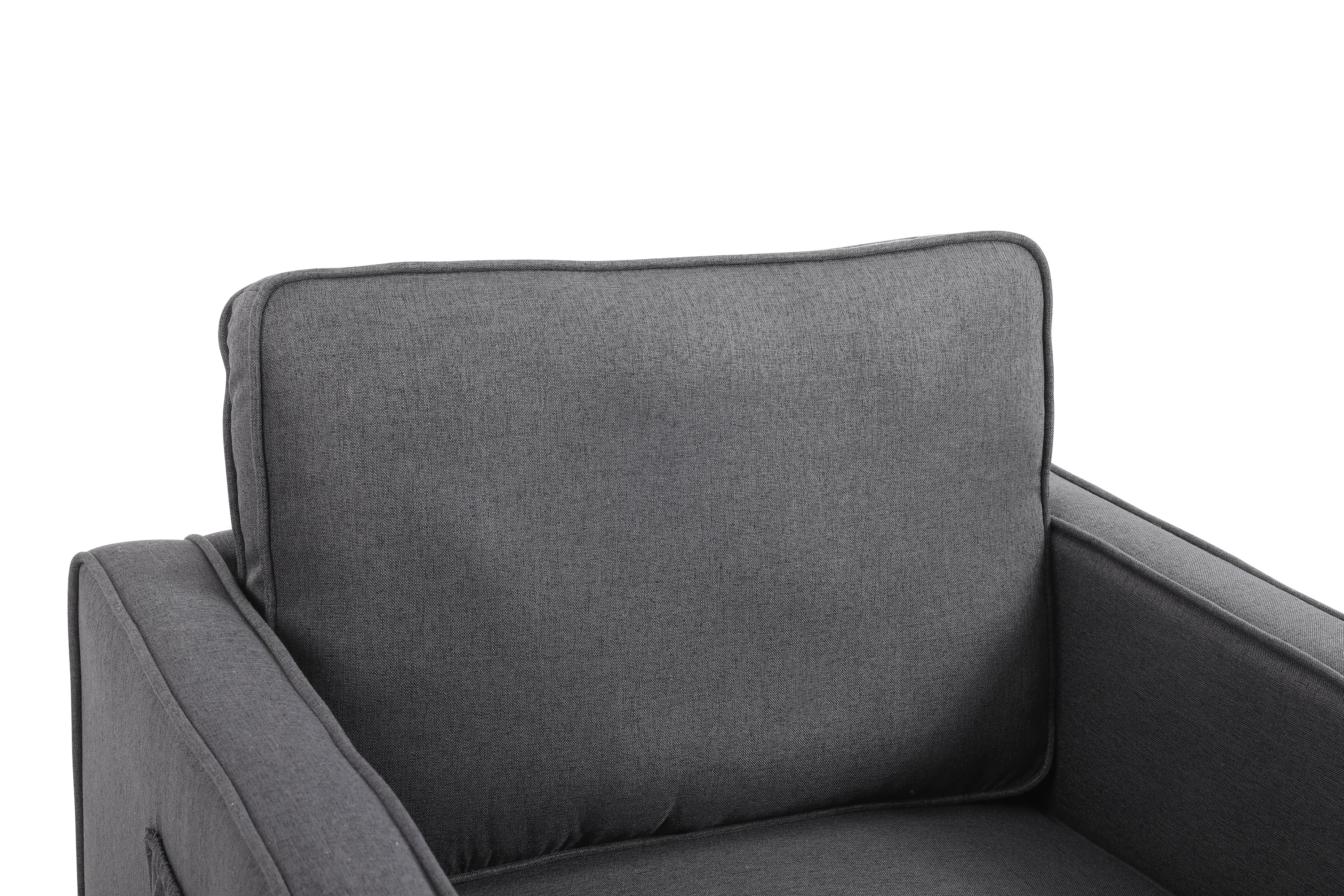 Modern Linen Swivel Accent Chair ,Comfy Armchair with 360 Degree Swiveling for Living Room, Bedroom, Reading Room, Home Office (Dark Grey)