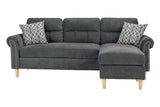 Slate Color Polyfiber Reversible Sectional