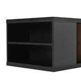 [VIDEO provided] ON-TREND Extendable TV Stand and Coffee Table, Set of 2, Media Console with 3 Tier Bookshelves for TVs up to 110'', Dual-tone Center Table with Sliding Tabletop for Living Room, Black