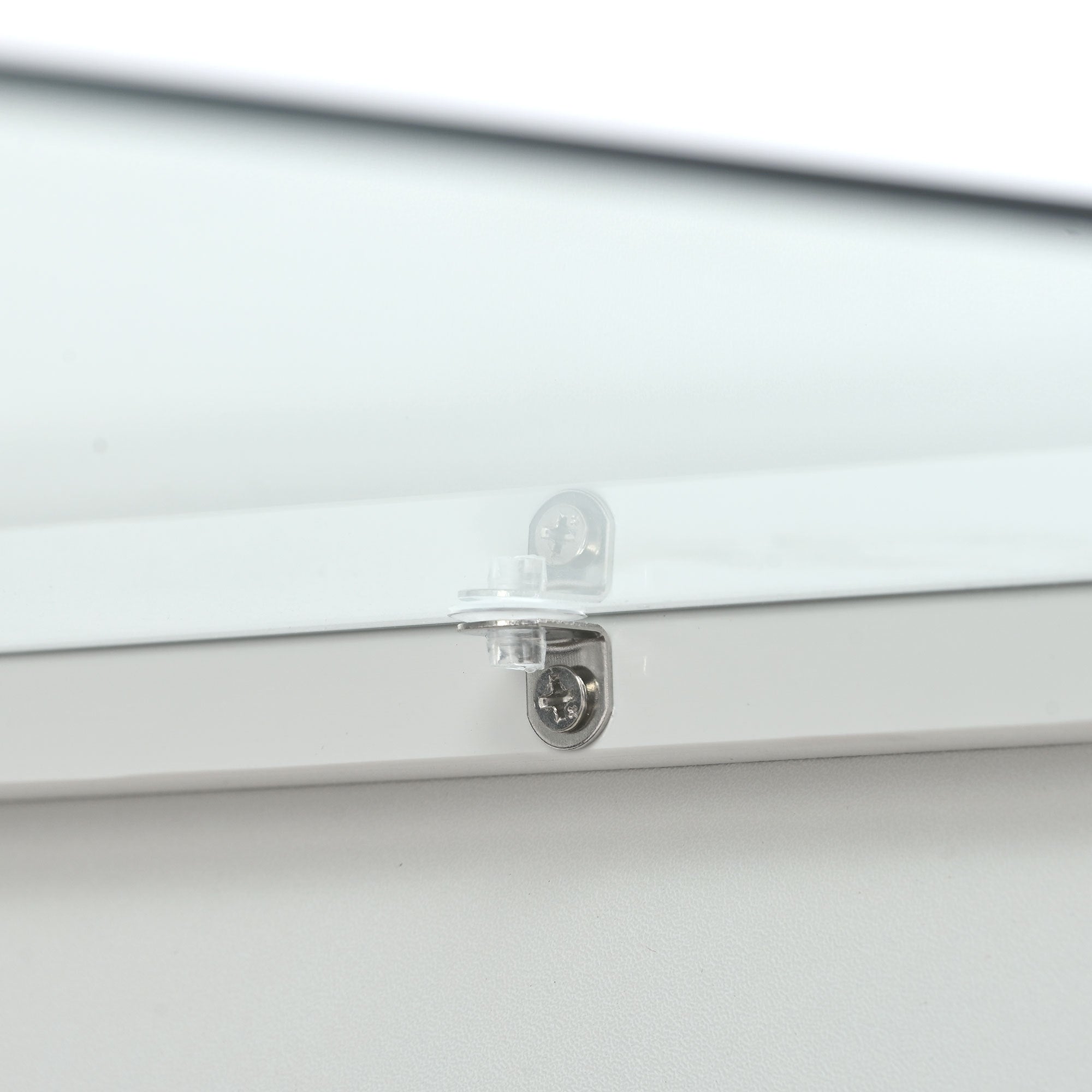 [VIDEO provided] ON-TREND 6mm Glass-Top Coffee Table with Open Shelves and Cabinets, Geometric Style Cocktail Table with Great Storage Capacity, Modernist 2-Tier Center Table for Living Room, White