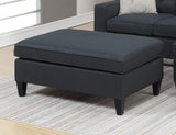 Black Reversible 3pc Sectional w/ Wood Legs