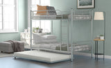 Twin-Over-Twin Metal Bunk Bed With Trundle,Can be Divided into two beds,No Box Spring needed ,White ( old sku: MF194806AAN )