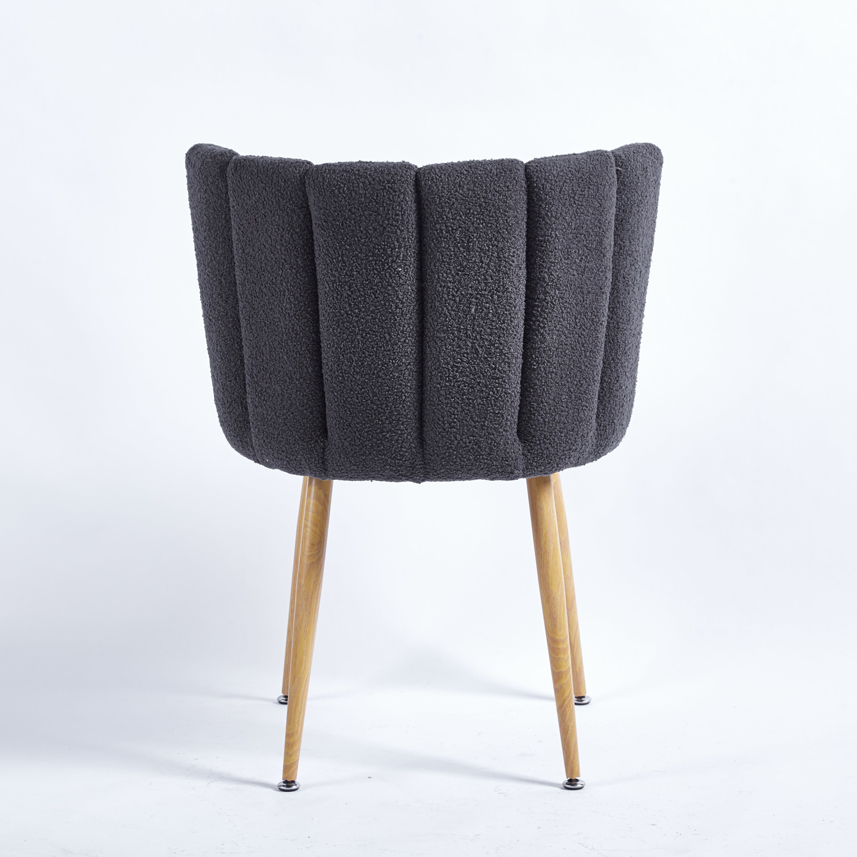 Modern GRAY dining chair (set of 2) with iron tube wood color legs