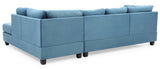 Glory Furniture Malone G638B-SC Sectional ( 3 Boxes) , AQUA